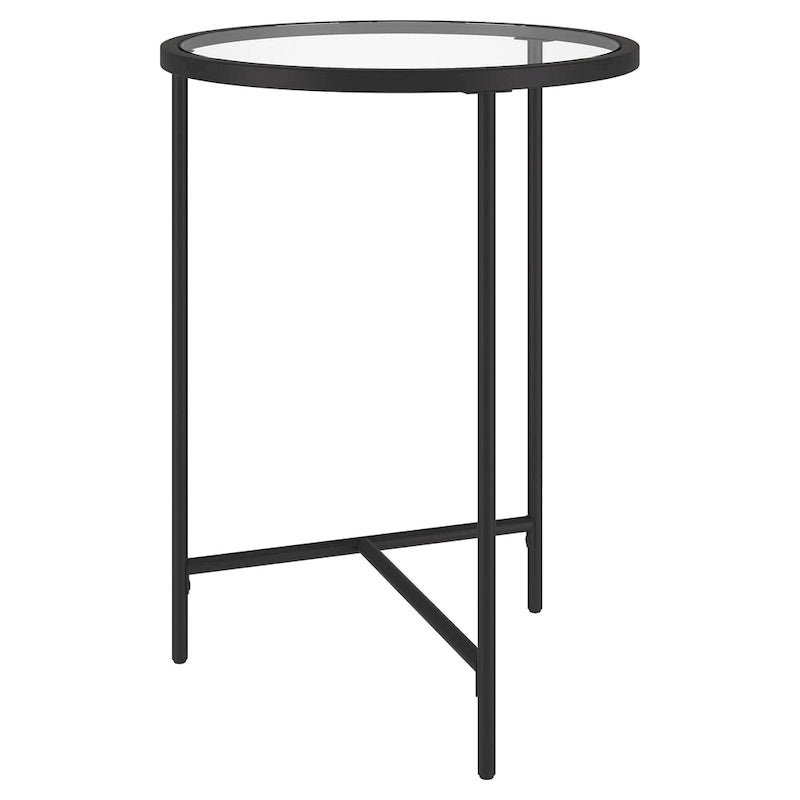 Table d'appoint ronde 18" avec plateau en verre