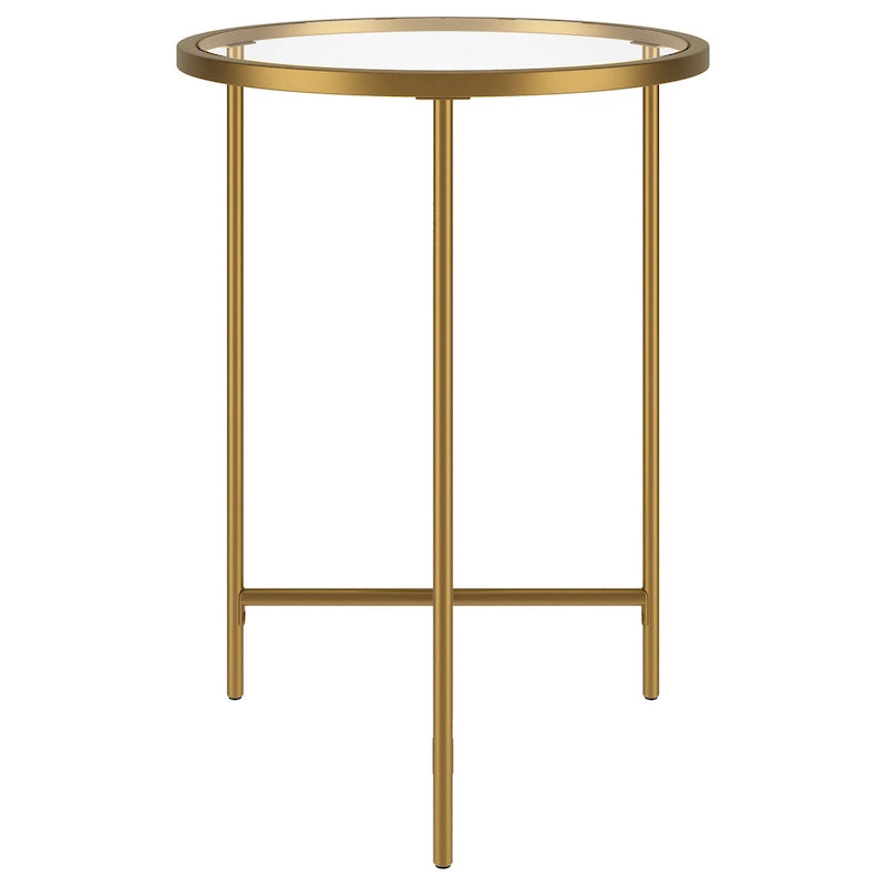 Table d'appoint ronde 18" avec plateau en verre