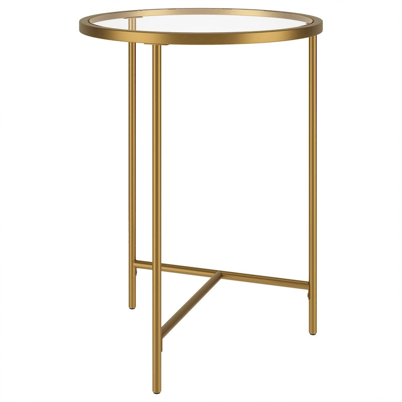 Table d'appoint ronde 18" avec plateau en verre