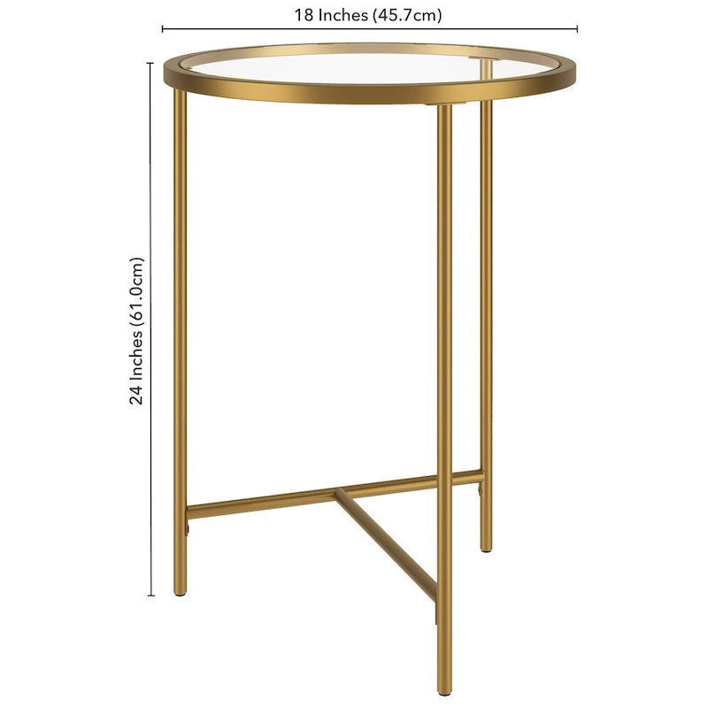 Table d'appoint ronde 18" avec plateau en verre