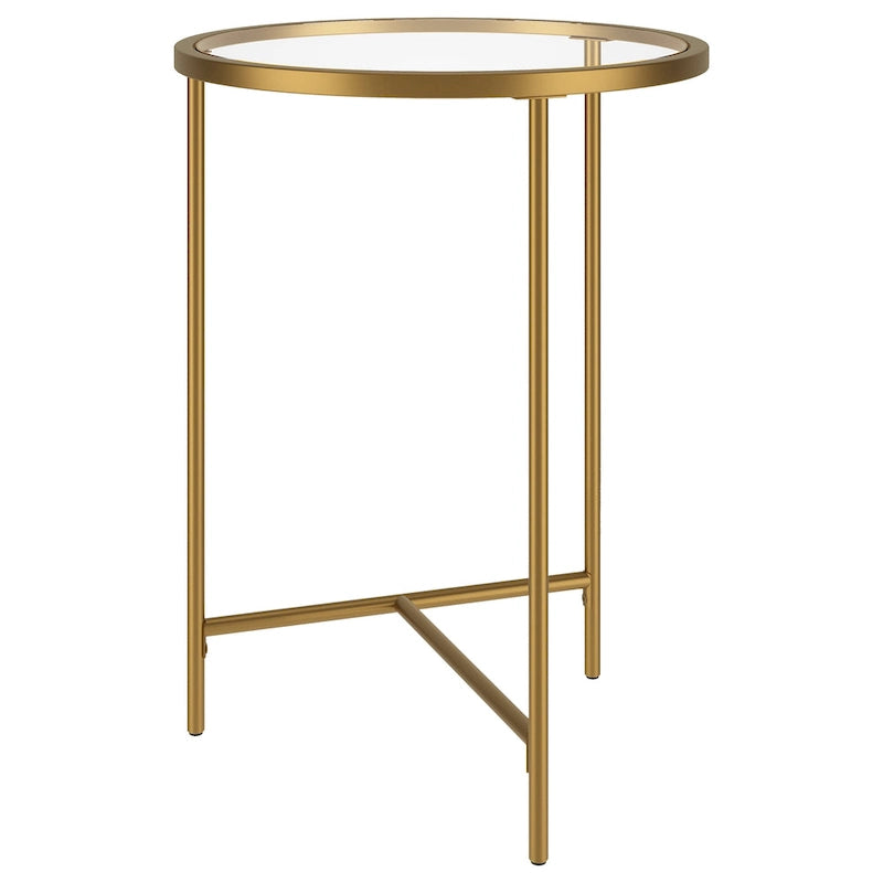 Table d'appoint ronde 18" avec plateau en verre