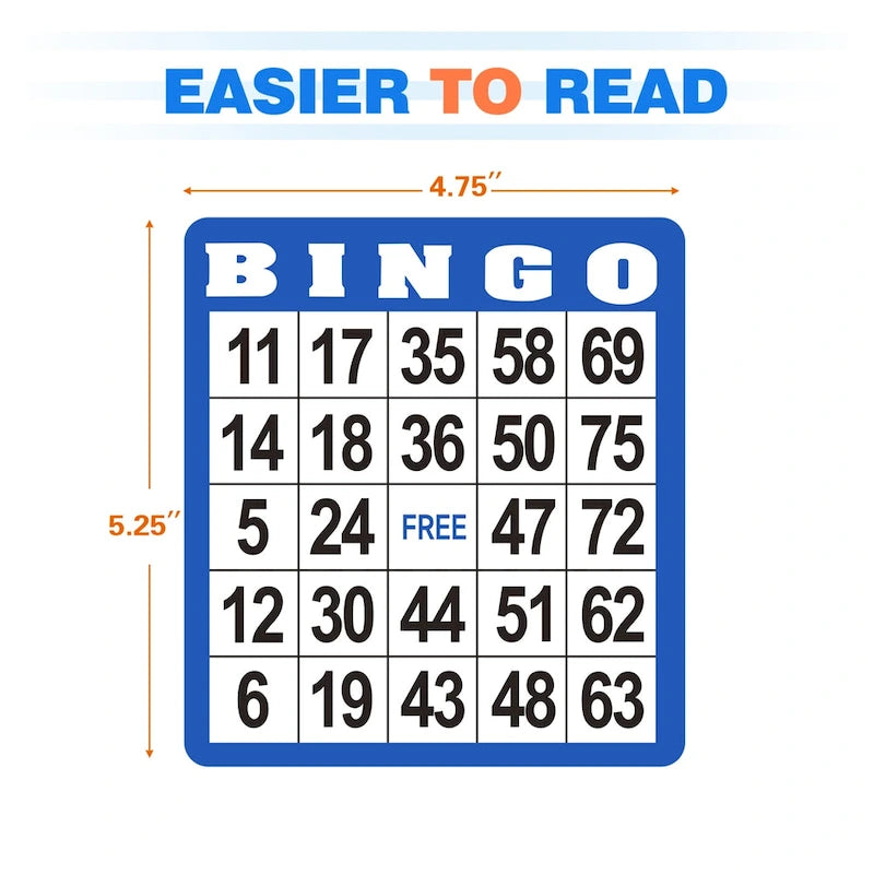 Cartes de bingo réutilisables multicolores