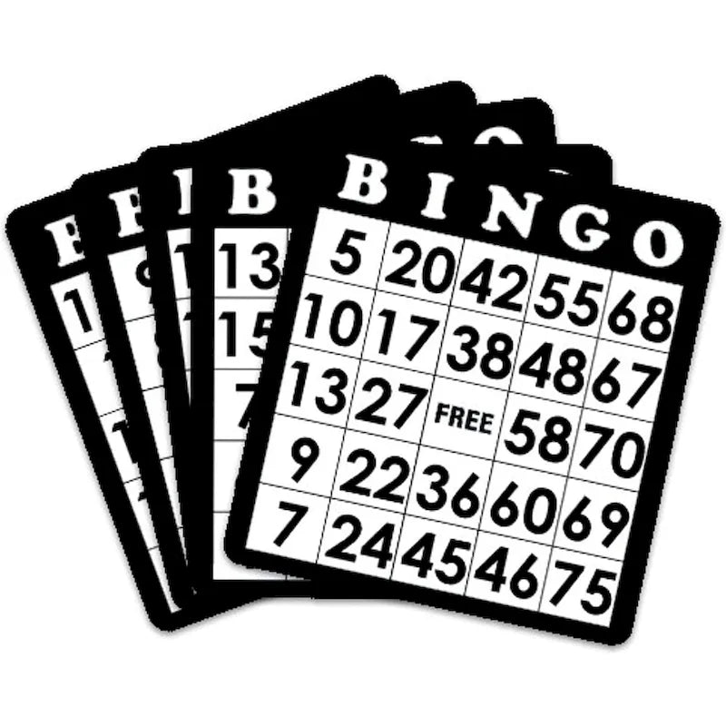 Cartes de bingo réutilisables multicolores