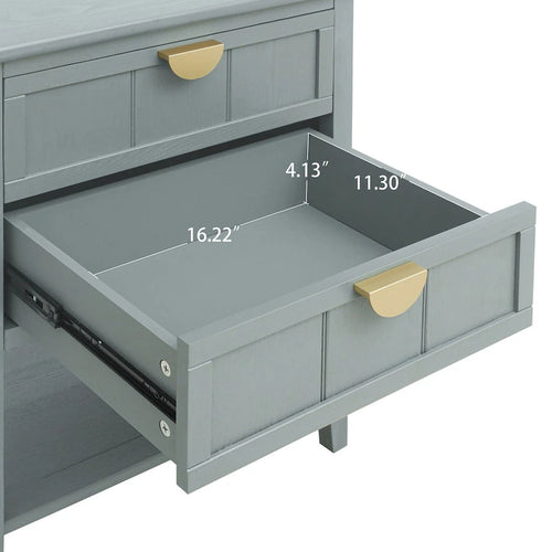 Table de chevet à 2 tiroirs, style américain